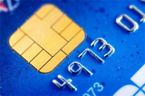 Credit card displays new EMV chip technology